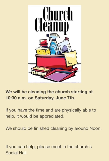 June 2025 Church Cleanup